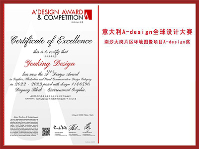 友昆标识-意大利A-design全球设计大赛 南沙大岗片区环境图像项目A-design奖